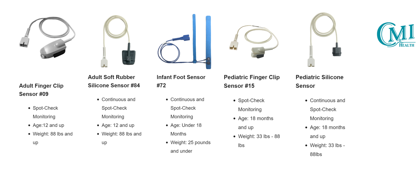 Pulse Oximeter Sensor Chart